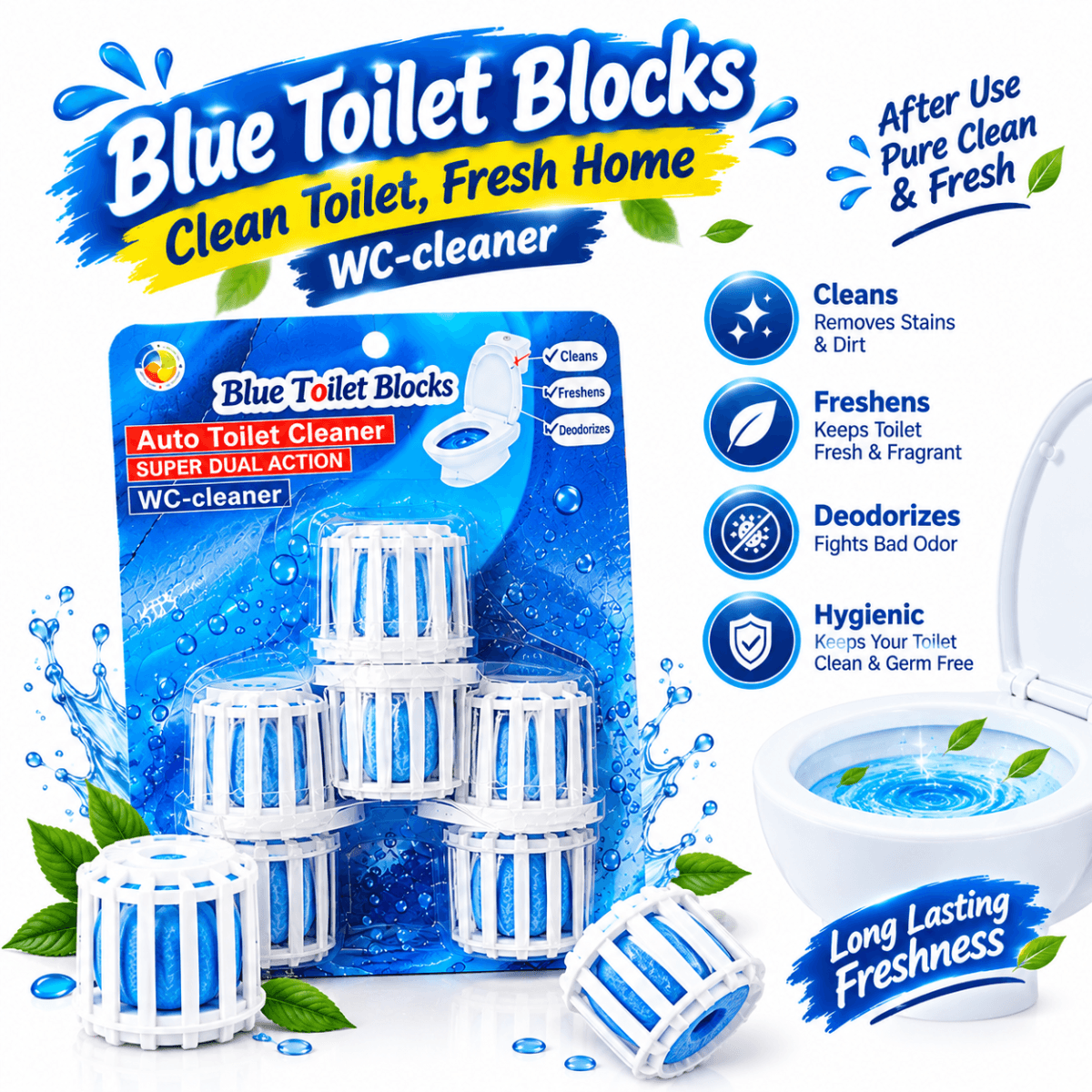 TOILET CLEANER BLOCKS (PACK OF 3)