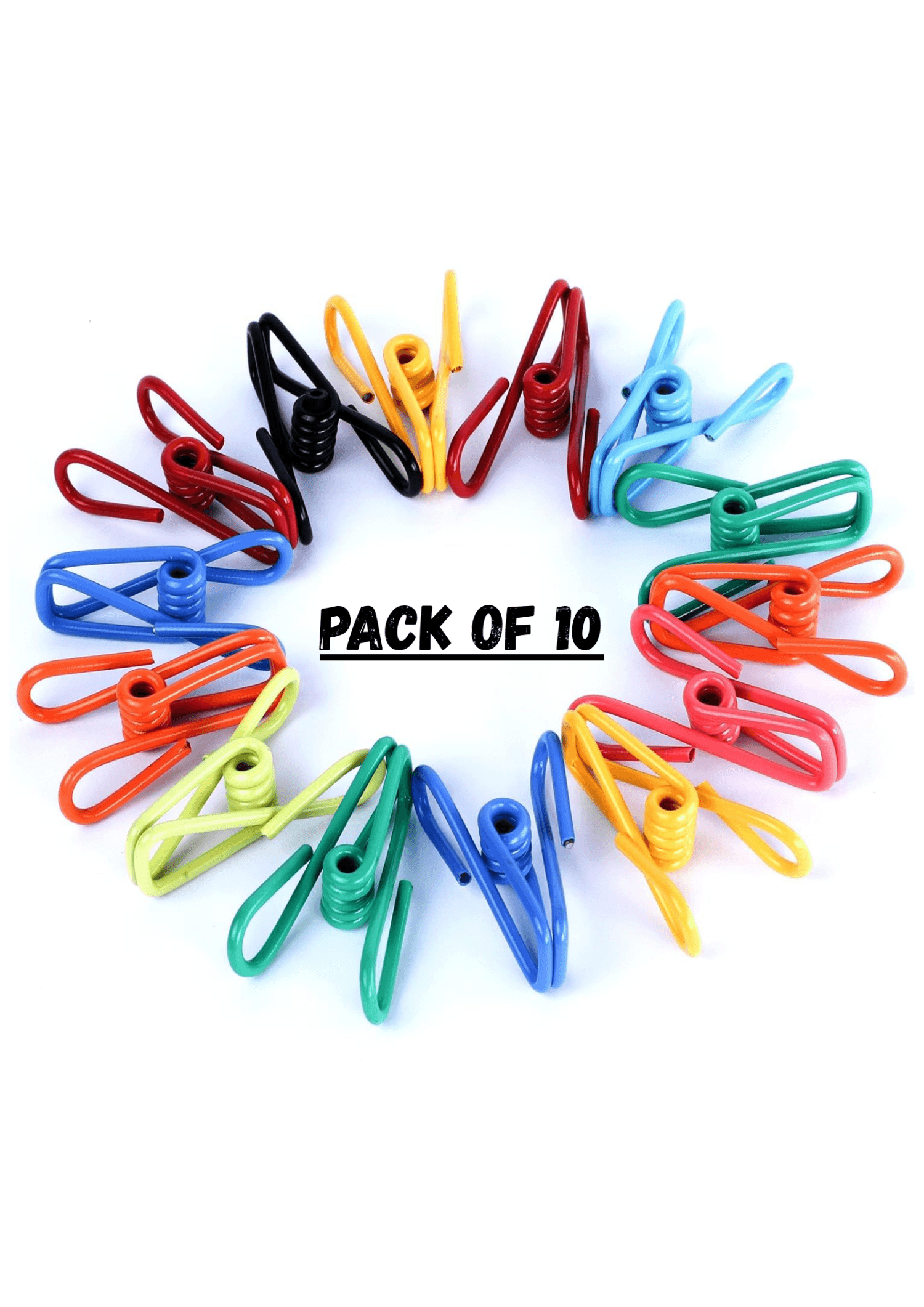 METAL HANGING CLOTH CLIPS (PACK OF 10)