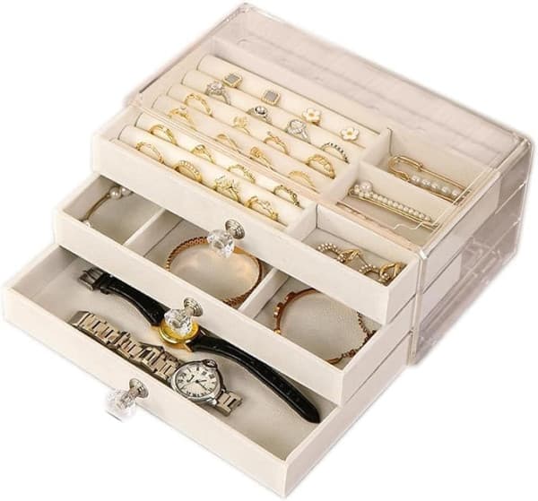3 LAYER TRANSPARENT JEWELLERY ORGANISER