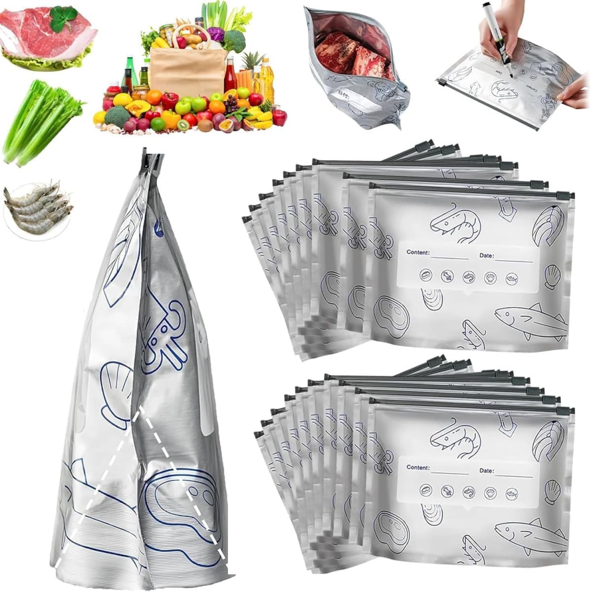 REUSABLE ALUMINUM FOIL BAG (PACK OF 10)