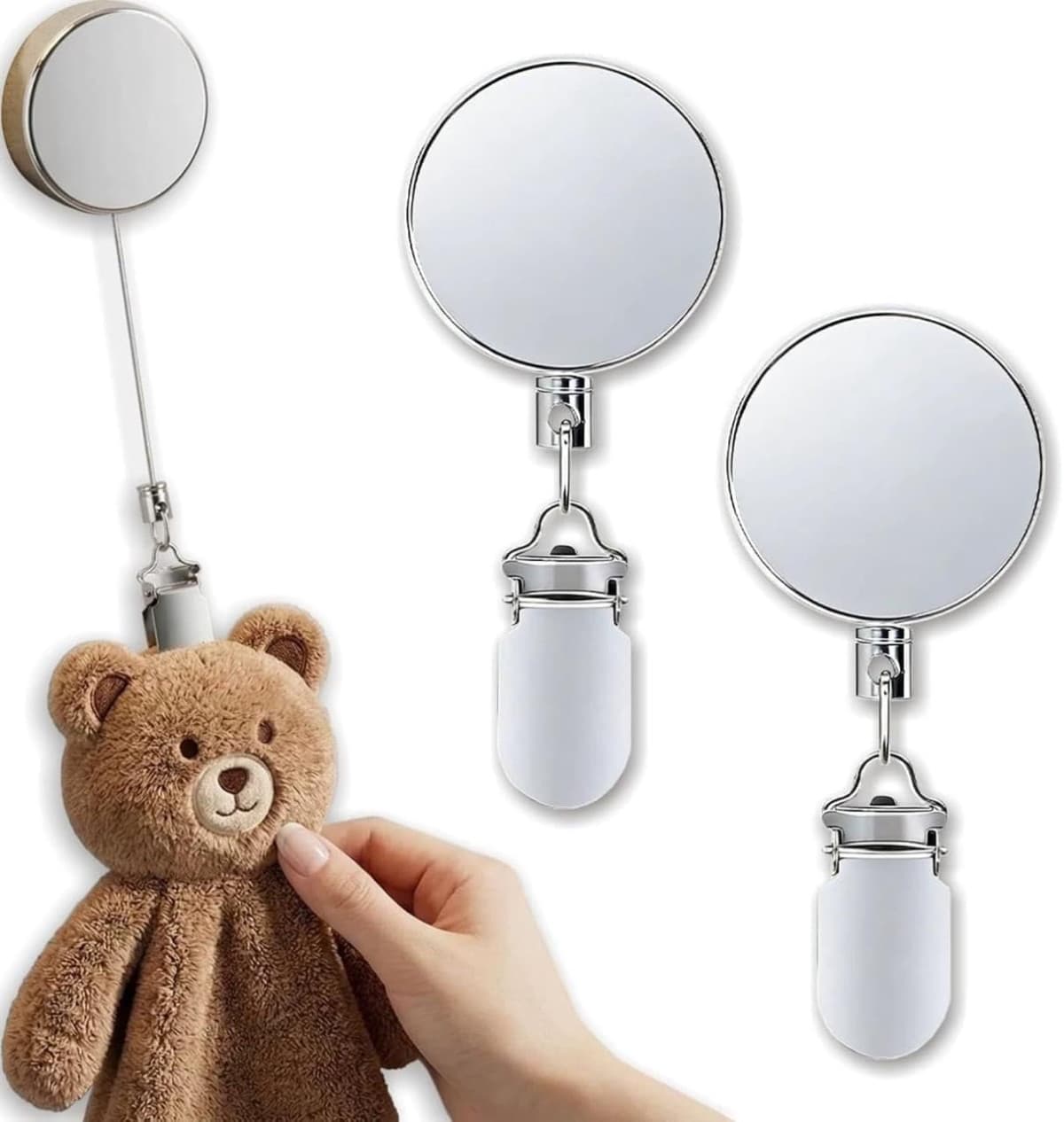 STAINLESS STEEL RETRACTABLE DISH TOWEL HOLDER CLIPS