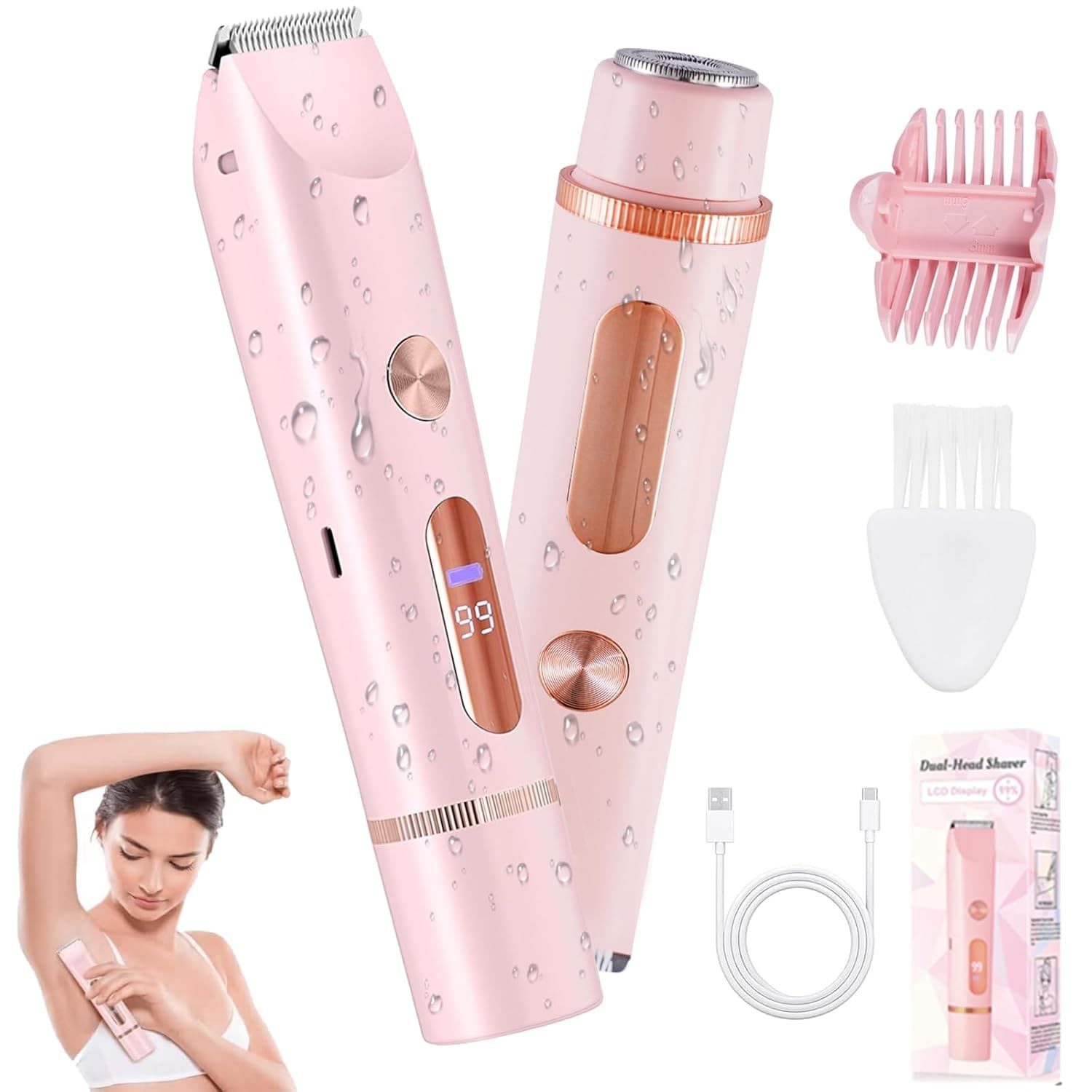 RECHARGEABLE 2 IN 1 DUAL HEAD HAIR TRIMMER