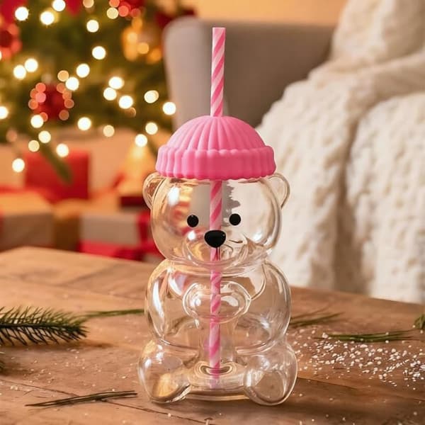 GLASS BEAR STRAW CUP