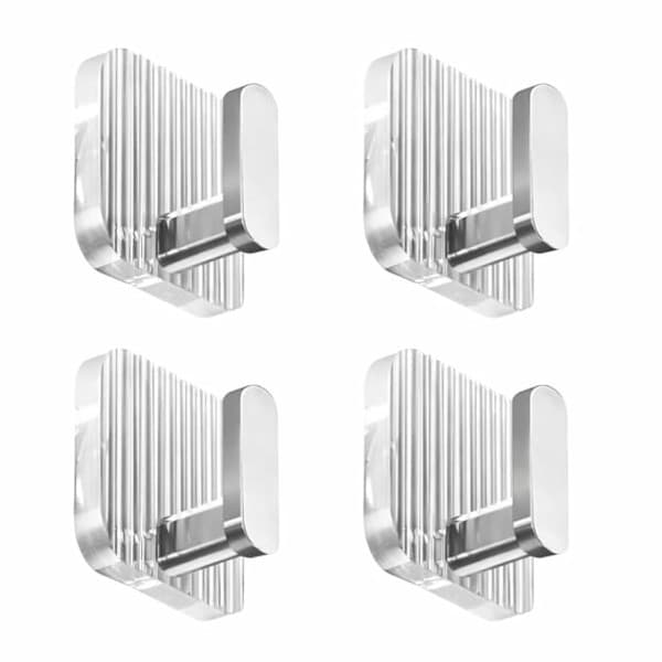 ACRYLIC SELF ADHESIVE WALL HOOK (SILVER)(PACK OF 4)(PACK OF 4)