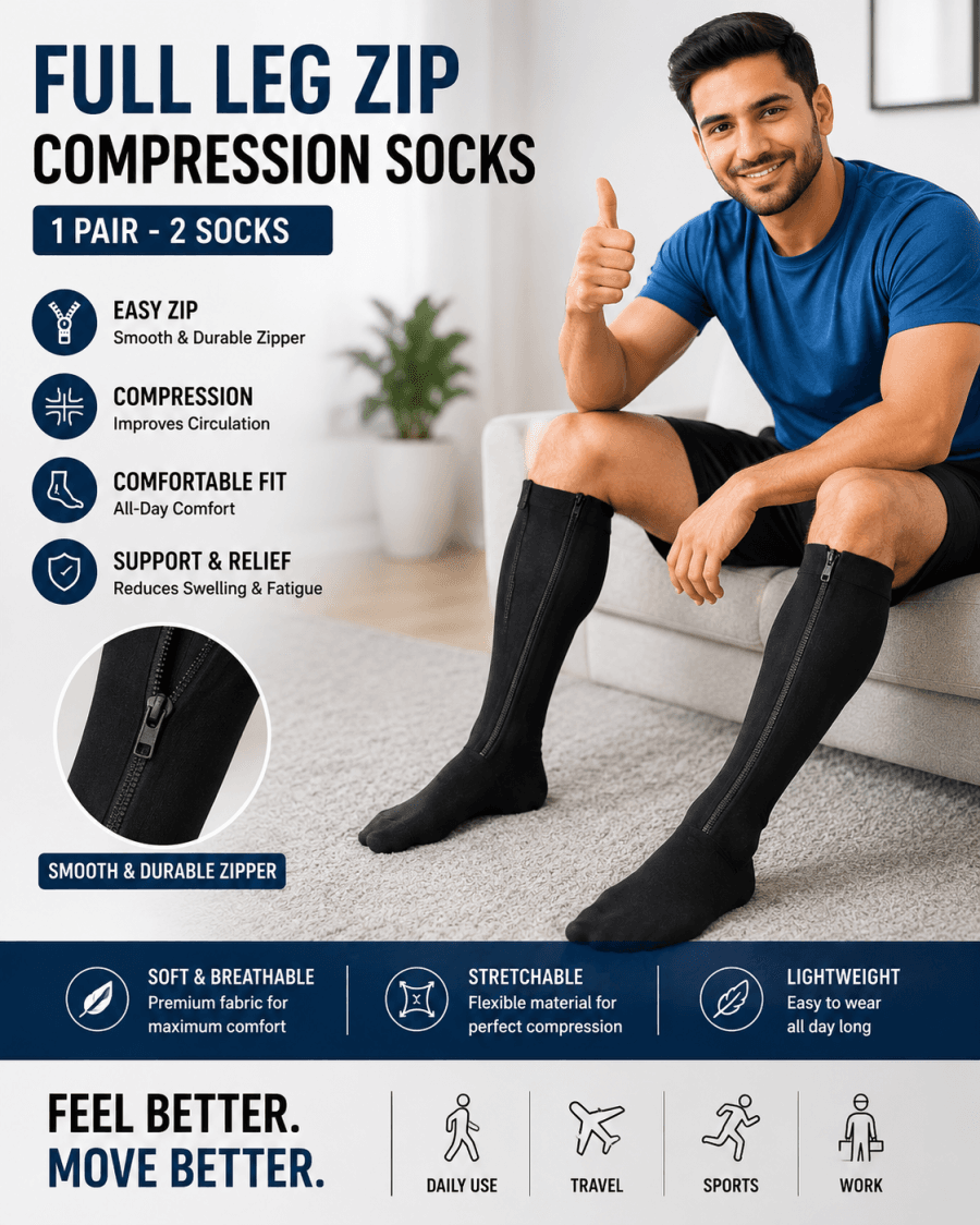 ZIPPER COMPRESSION FULL SOCKS