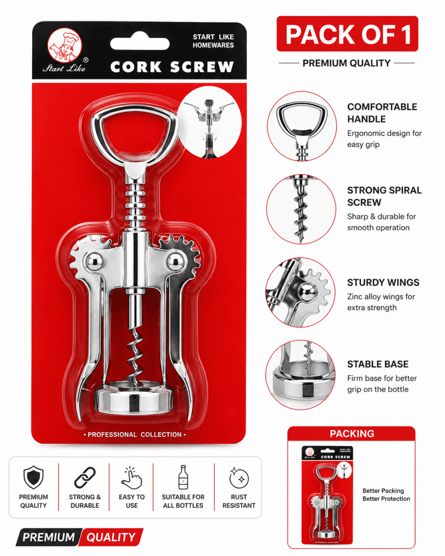 WING CORKSCREW WINE BOTTLE OPENER
