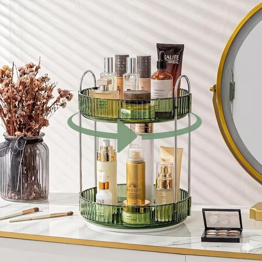 2 TIER ROTATING MAKEUP ORGANIZER