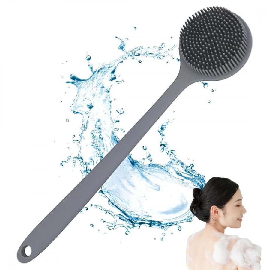 SILICONE BATH BRUSH LONG HANDLE