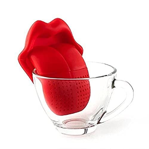 Cheaperzone Lips Tongue Designed Silicone Tea Infusers Tea Barware Food Grade Strainer, Tongue Tea Infuser - Premium 100% Food Grade Silicone, Dishwasher Safe.(Color Red)
