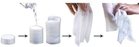 Cheaperzone  Magic Tablet Coin Tissue Big Disposable Pure Cotton Compressed Portable Travel Facial Towel Water Wet Wipe Washcloth Napkin Moistened Tissues Size (Pack Of 100) (100)