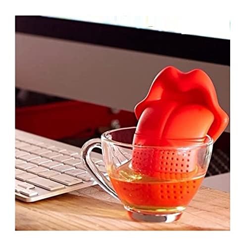 Cheaperzone Lips Tongue Designed Silicone Tea Infusers Tea Barware Food Grade Strainer, Tongue Tea Infuser - Premium 100% Food Grade Silicone, Dishwasher Safe.(Color Red)