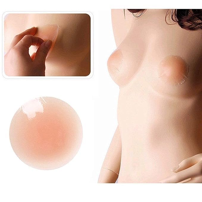 Cheaperzone Silicone Invisible Nipple Covers Breast Pads Adhesive Reusable Pasties for Women Nude