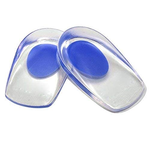 Cheaperzone 1 Pair Men Women Silicon Gel Heel Cushion Insoles Soles Relieve Foot Pain Protectors Spur Support Shoe pad High Heel Inserts Blue