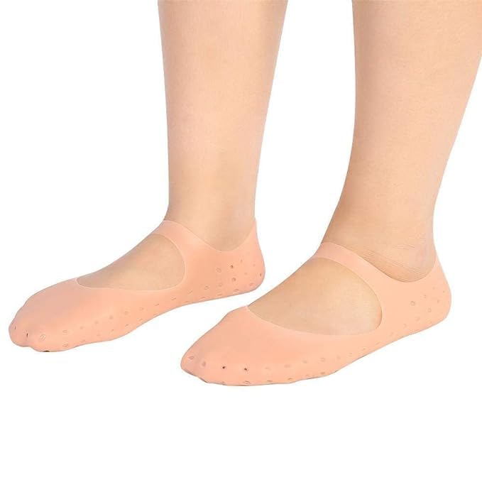 Cheaperzone  New Silicone Full Heel Socks Silicone Full Size Socks, Foot Moisturizing Socks Anti Cracking Care Socks for Dry Feet Cracked Heel Repair Heel(1 Pair)