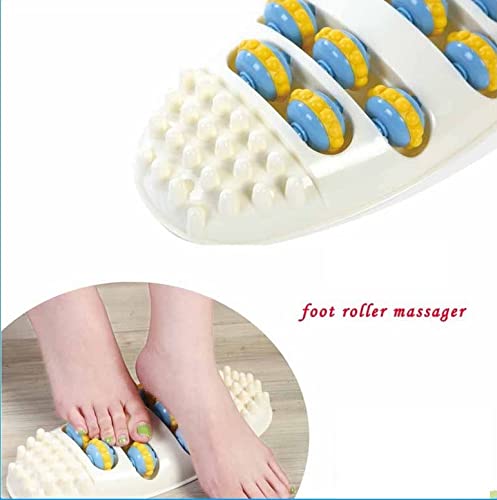 Cheaperzone Oval Shape Foot Massager Roller Wheel Massager Feet Care Pain Relief With 4 Row Rollers Acupoint Relaxation Tool