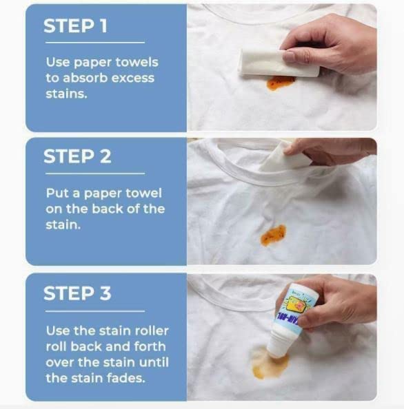 Cheaperzone Stain Remover For Clothes | Multi-Purpose Roll Bead Fabric Clothes Stain Remover Pan | Instant Stain Remover For Cotton, Linen, Polyester, Blended Fabric, Denim, Down Jacket Etc., Gel