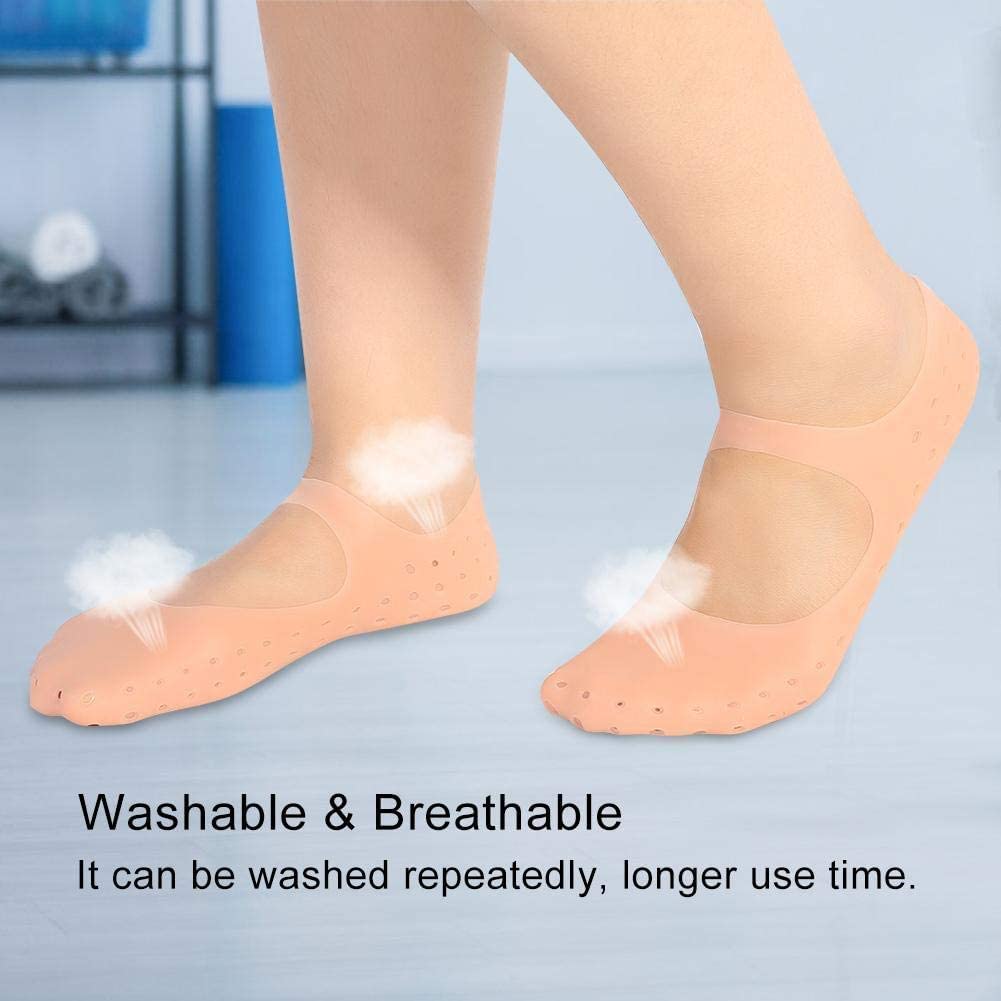 Cheaperzone  New Silicone Full Heel Socks Silicone Full Size Socks, Foot Moisturizing Socks Anti Cracking Care Socks for Dry Feet Cracked Heel Repair Heel(1 Pair)