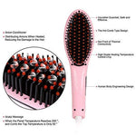 Load image into Gallery viewer, Cheaperzone Hair Electric Comb Brush 3 in 1 Ceramic Fast Hair Straightener For Women&#39;s Hair Straightening Brush with LCD Screen, Temperature Control Display,Hair Straightener For Women (PINK Fast Hair Straightener Brush)
