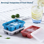 Load image into Gallery viewer, Cheaperzone Flexible Plastic Ice Cube Tray- Cube Plastic Ice Cube Moulds &amp; Tray with Flexible Ice Trays, Stackable Flexible &amp; Twist Release Safe Ice Cube Molde (6 Grid Ice Cube Tray, Pack of 1)
