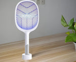 Load image into Gallery viewer, Splendid Mosquito-Bat-with-UV-Light-Lamp-Five-Nights-Mosquito-Killer-Autokill-2-in-1-Mosquito-Racket-1200mAh-Lithium-ion-Rechargeable-Battery-Handheld-Electric-Knife-Swatter-Racket-Wood-Board (White)
