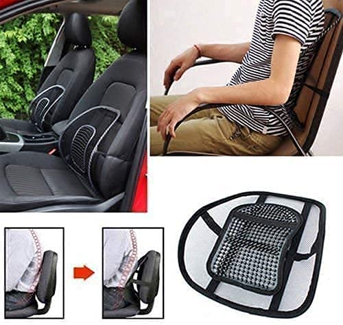 Splendid Nylon Ventilation Back Rest With Lumbar Support Mesh Cushion Pad,Universal Back Lumbar Support Chairs For Office Chair,Home,Car Seat Lumber Back Support,Seat To Relieve For Back Pain,Black