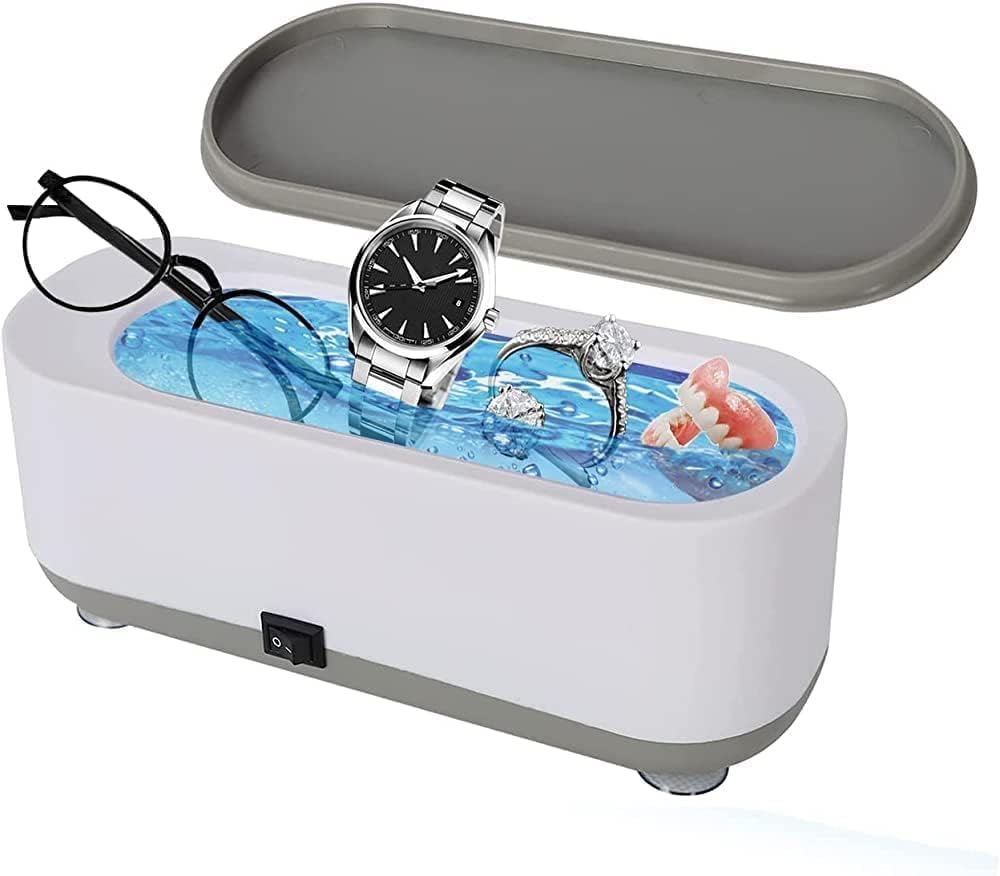 Cheaperzone Ultrasonic Jewelry Cleaner Portable Professional Mini Household Ultrasonic Cleaning Machine for Jewelry, Eyeglasses, Watches, Rings, Retainer, Reusable Glass Drinking (Assorted)