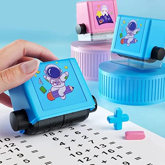 Cheaperzone Smart Number Rolling Maths Stamps for Kids, Subtraction Maths Roller Stamp, Smart Math Roller 100 Learning Toy for Preschool, Stamp Art for Kids (Pack of 1- Multicolor) (Subtraction)