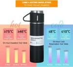 Load image into Gallery viewer, Cheaperzone Prejak Double Wall Stainless Steel Thermo 500Ml Vacuum Insulated Bottle Water Flask Gift Set With Two Cups Hot &amp; Cold | Assorted Color | Diwali Gifts For Employees | Corporate Gift Items
