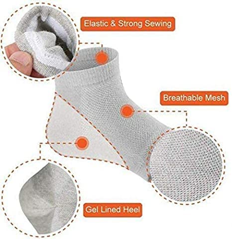 Cheaperzone Heel Pain Relief Silicone Gel Pad Heel Protector Socks with Spa Botanical for Men and Women Cotton Socks (1 pair)