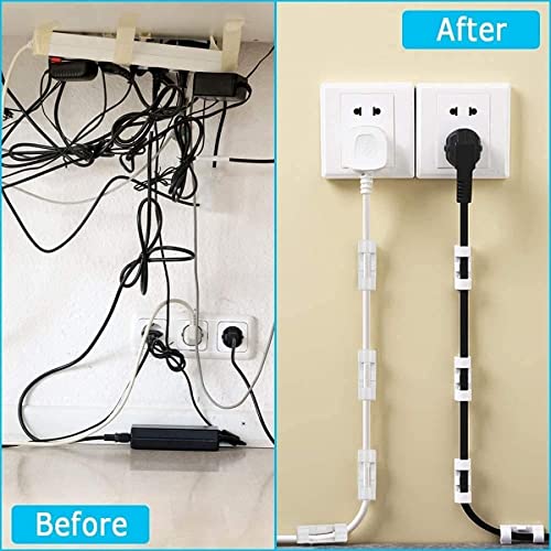 Cheaperzone 16 PC Desktop Cable Organizer with Improved Stronger Adhesive Tape | Cable Manager, Wire Manager, Wire Clamp | Wire Clips for Cable for Wall, Wire Holder Clips Wall