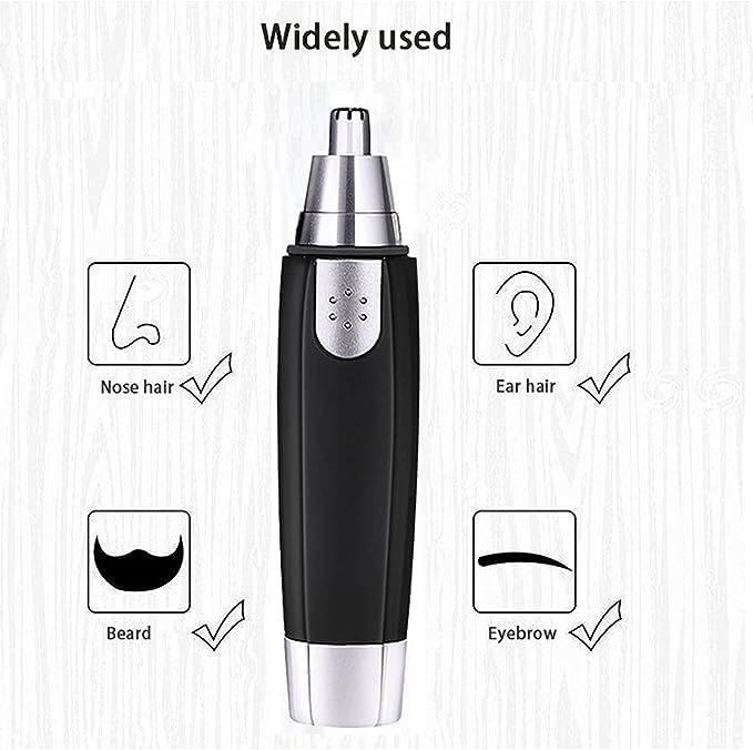 Cheaperzone  3 in 1 Electric Nose & Ear Hair Trimmer for Men & Women | Dual-edge Blades |Painless Nose and Ear Hair Remover Trimmer Eyebrow Flawless Electronic (black)