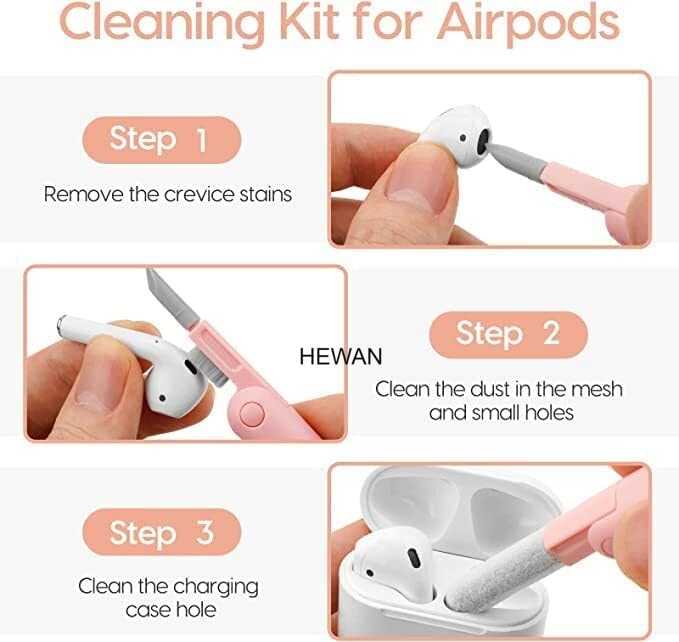 Cheaperzone 7 in 1 Electronic Cleaner Kit, Keyboard Cleaner Kit with Brush, 3 in 1 Cleaning Pen for AirPods, Multifunctional Kit for Earphone, Keyboard, Laptop, Phone, PC (Multi Color) (7in1)(A5)