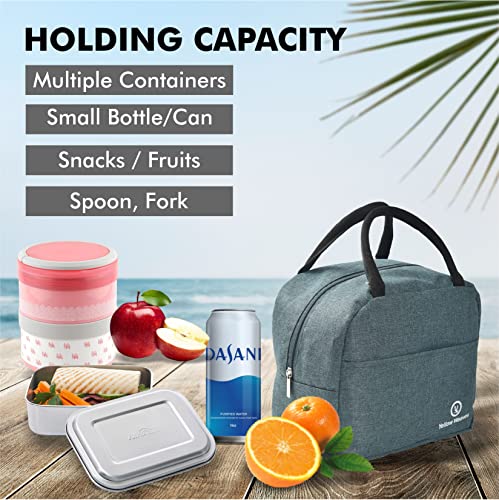 Cheaperzone Weaves Insulated Travel Lunch/Tiffin/Storage Bag For Office, College & School Polyester, Regular Size (Blue), 8 Liter