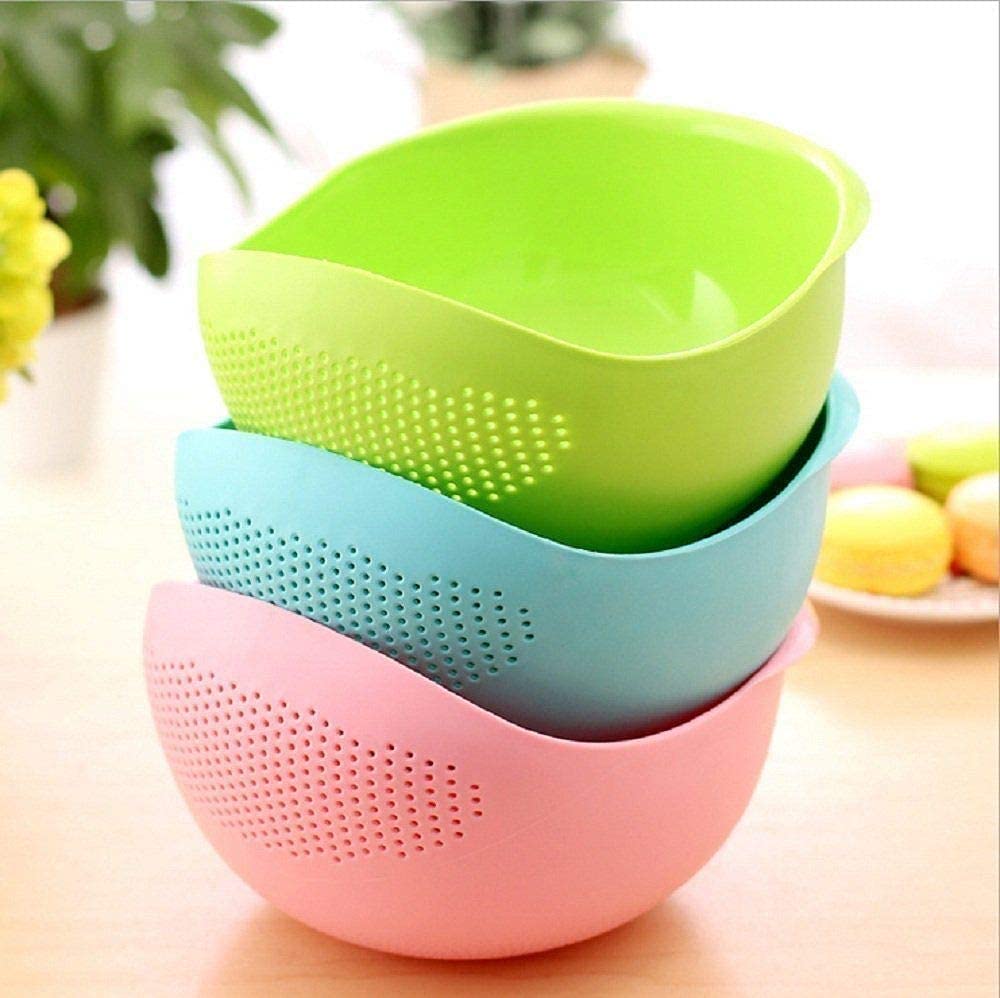 Cheaperzone Rice Bowl Pulses, Fruits, Vegetable, Noodles, Pasta, Washing Bowl & Strainer (multi color, 1pc)