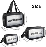 Load image into Gallery viewer, Cheaperzone Clear Toiletry Bag, Wash Make Up Bag PVC Waterproof Zippered Cosmetic Bag, Portable Carry Pouch for Women Men (Set of 3 Bag Black)
