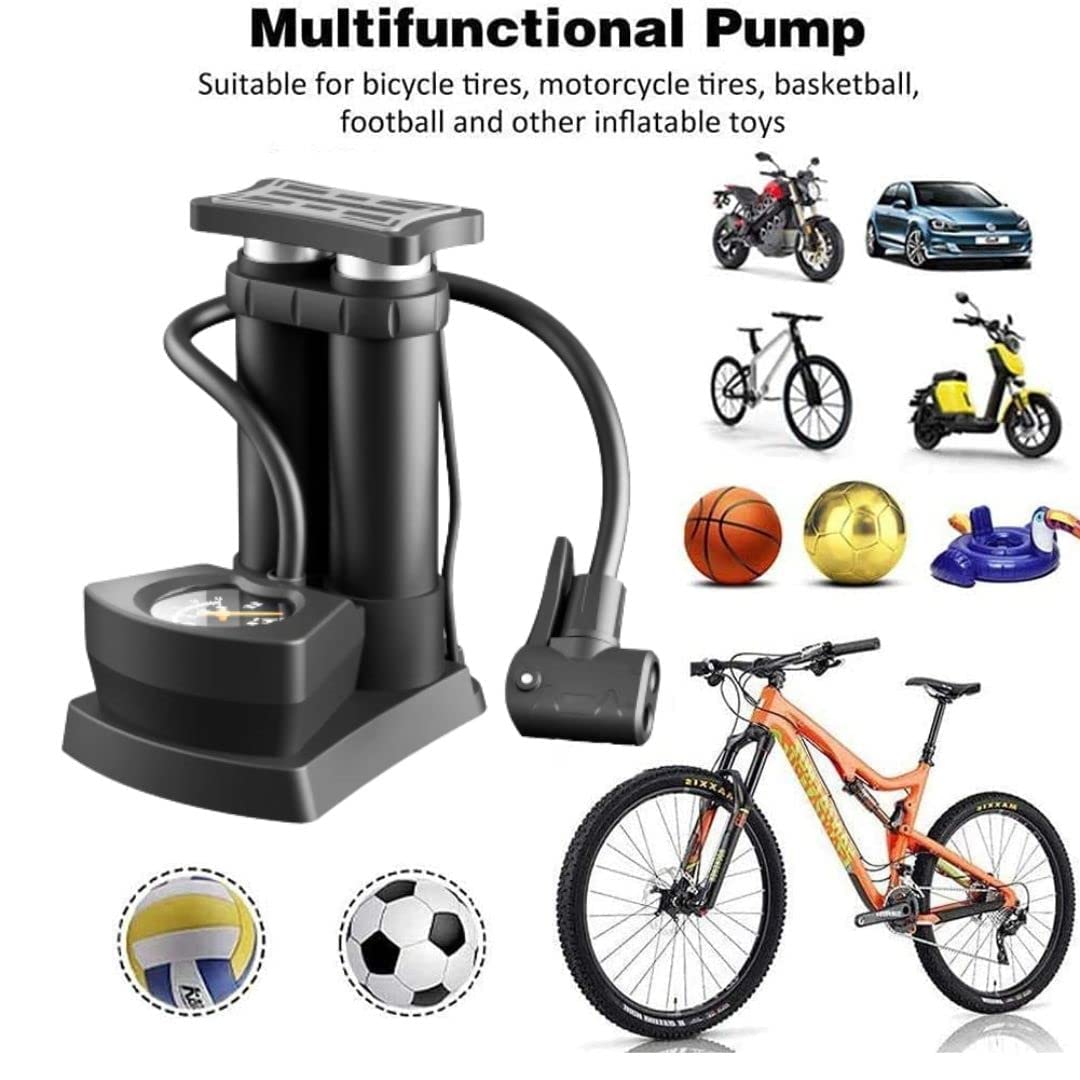 Cheaperzone Double Cylinder Pump Car, Bike,Bicycle Pump & Cycle Pump Bicycle Tire Pump-160Psi-Multicolour