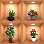 Load image into Gallery viewer, Cheaperzone 3D Flower Wall Sticker - 4 Pcs New Creative Simulation Green Plant Pot Stickers, Self Adhesive Waterproof Wall Paper Decorative Stickers
