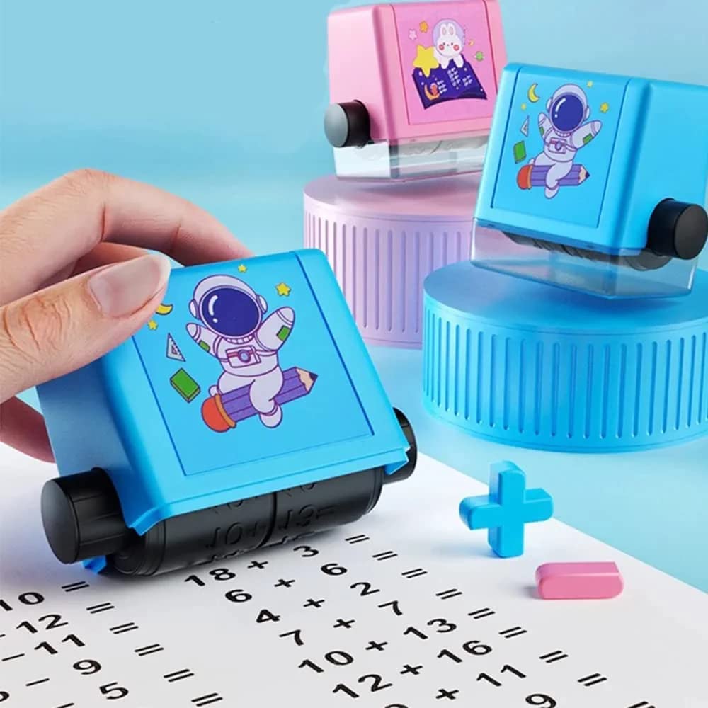 Cheaperzone Smart Number Rolling Maths Stamps for Kids, Multiplication Maths Roller Stamp, Smart Math Roller 100 Learning Toy for Preschool, Stamp Art for Kids (Pack of 1- Multicolor)(Multiplication)