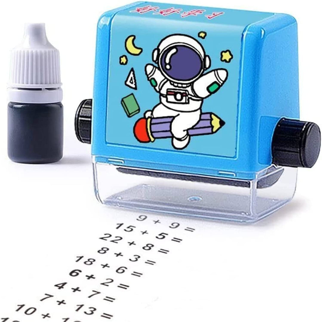 Cheaperzone Digital Teaching Roller Stamp Plastic Number Rolling Stamp Addition Subtraction Math Exercises Toy for Kids Preschool Home School Supplies (Multi-Color)