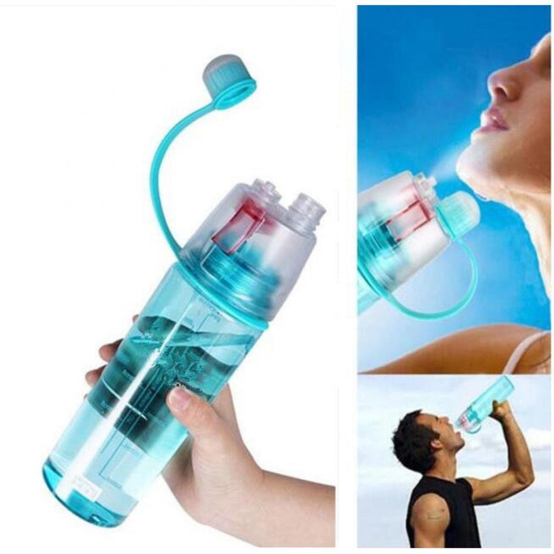 Cheaperzone Polypropylene 2 In 1 Drink & Mist Water Bottle | Spray Water Bottle, 600 Ml (Assorted Color)