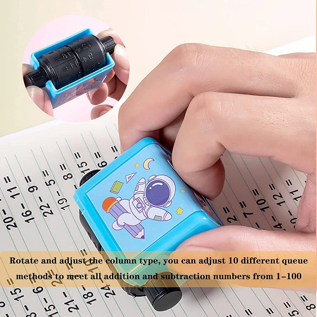 Cheaperzone Smart Number Rolling Maths Stamps for Kids, Subtraction Maths Roller Stamp, Smart Math Roller 100 Learning Toy for Preschool, Stamp Art for Kids (Pack of 1- Multicolor) (Subtraction)