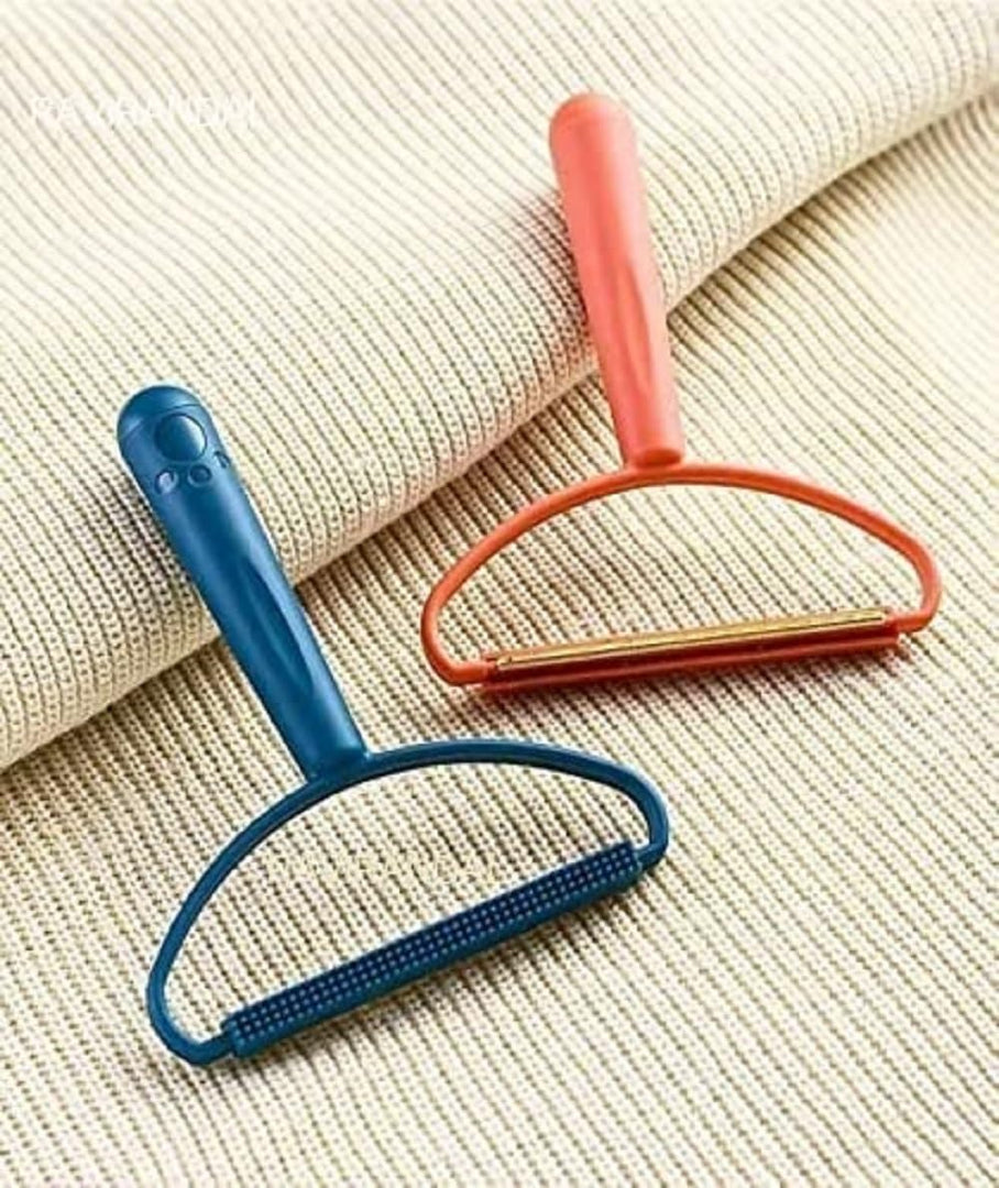 Cheaperzone (Pack of 2) Mini Portable Manual Lint Remover Reusable Lint Remover for Clothes and Carpet Hair Remover for Couch Multicolor