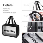 Load image into Gallery viewer, Cheaperzone Clear Toiletry Bag, Wash Make Up Bag PVC Waterproof Zippered Cosmetic Bag, Portable Carry Pouch for Women Men (Set of 3 Bag Black)
