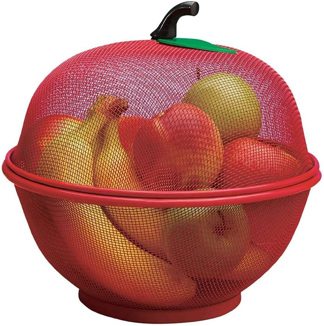 Cheaperzone Enterprise Apple Shape Net Fruits & Vegetables Basket for Kitchen, Fruit Basket with Net Cover, Fruit and Vegetable Stand Basket, Fruit Net Cover (Multi Colour)
