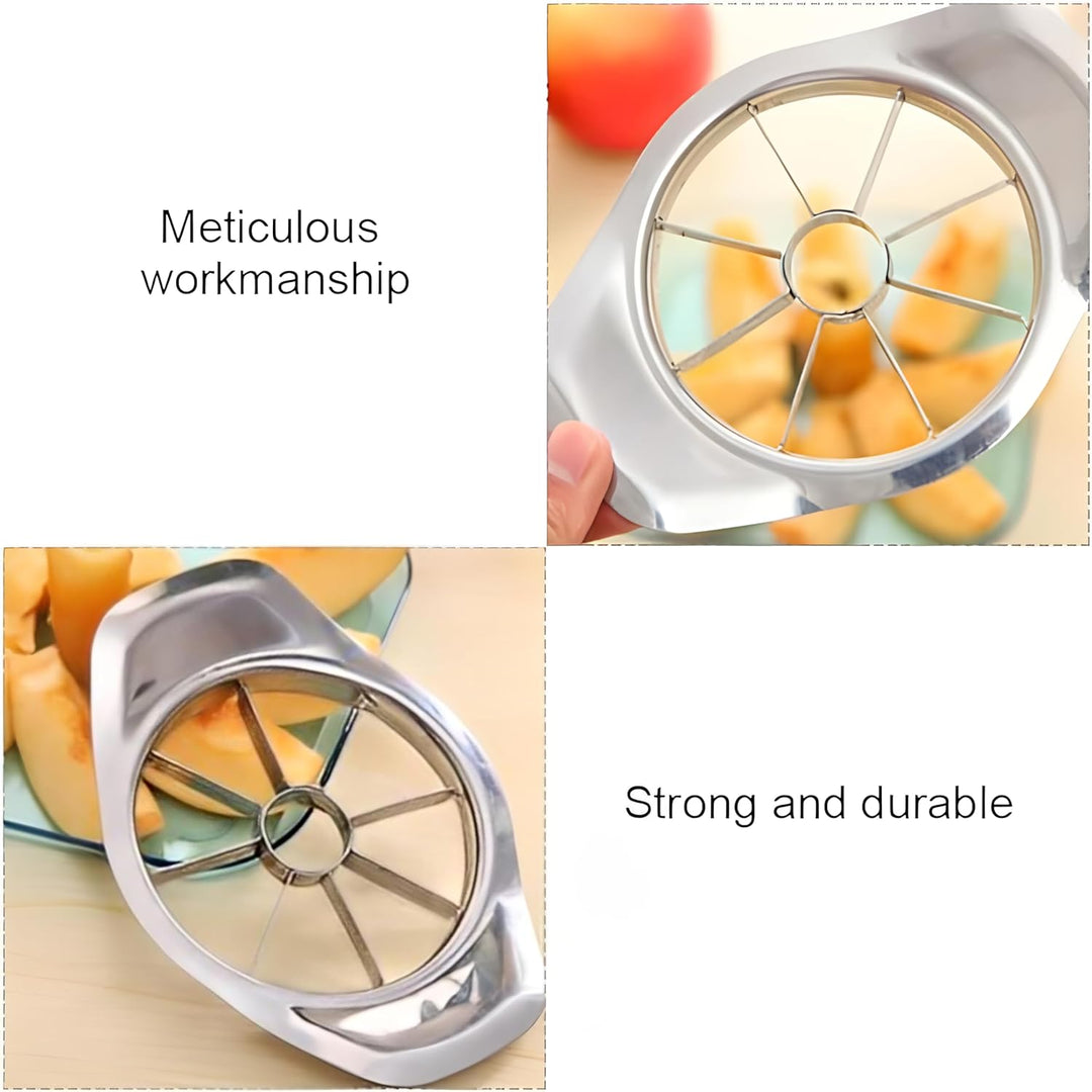 Cheaperzone Apple Slicer, Corer, Cutter, Divider with 8 Stainless Steel Sharp Blades,Premium Dainty Gadget for Apples and More, Green (Steel Body)