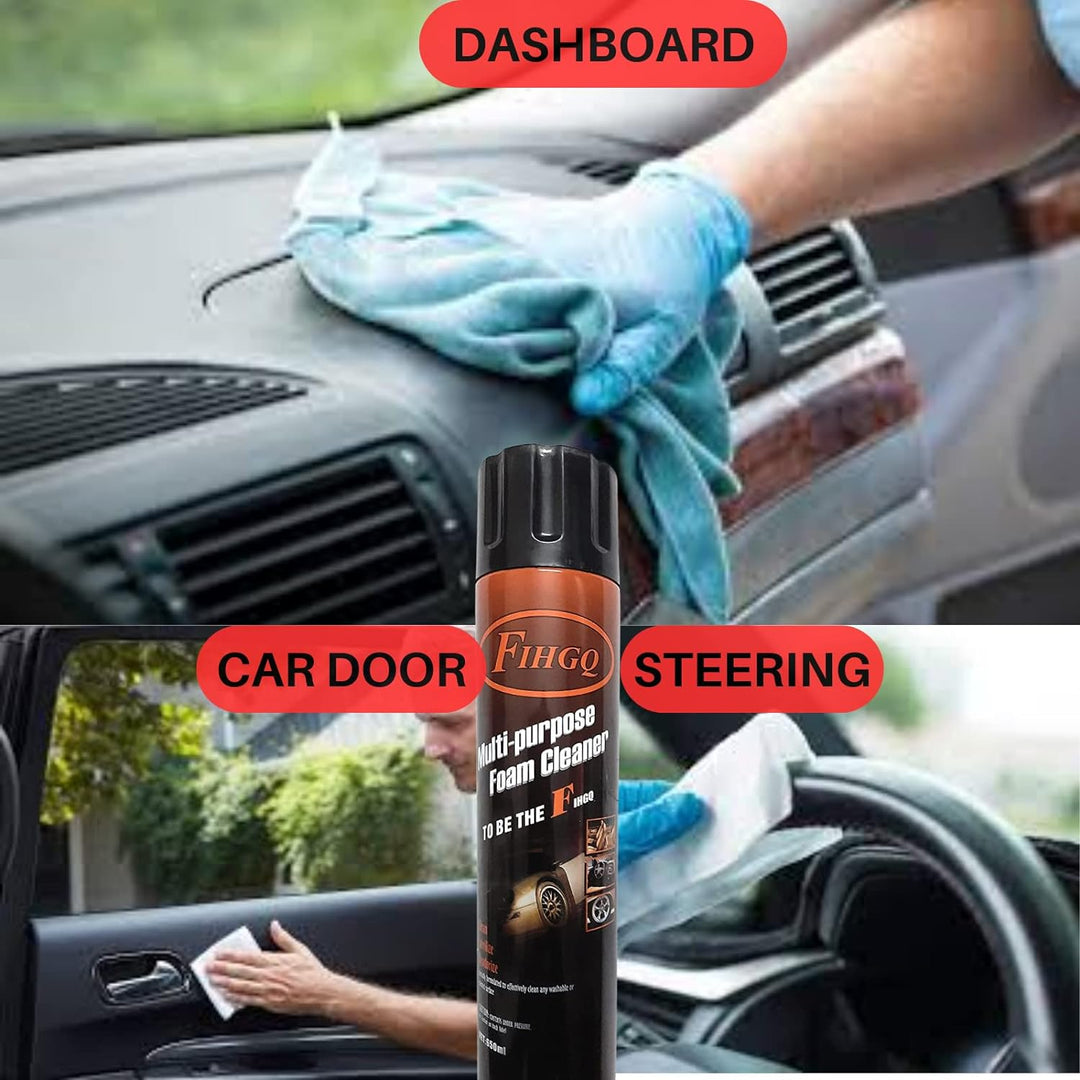 Cheaperzone Multipurpose Foam Cleaner Spray Foam | American Formula Spray For Car Sofa Leather Carpet Cleaning | Dashboard, Steering, Doors & Seat Cover Cleaning - 500 ML (Pack of 1)
