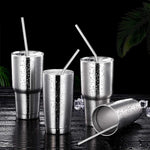Load image into Gallery viewer, Cheaperzone Set of 4 Reusable Metal Straws, Long Stainless Steel Straw with Cleaning Brushes, Drinking for 30 oz and 20 oz Tumblers.(2Bent + 2 Straight + 1 Brush)
