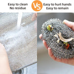 Load image into Gallery viewer, CHEAPERZONE 5 Pack Non Scratch Dish Wash Cloth &amp; 2 Gaps Cleaning Brush, Multipurpose Wire Dishwashing Rags for Wet and Dry, Easy Rinsing, Reusable, Mesh Wire Cloth for Kitchen, Sinks, Pots, Pans
