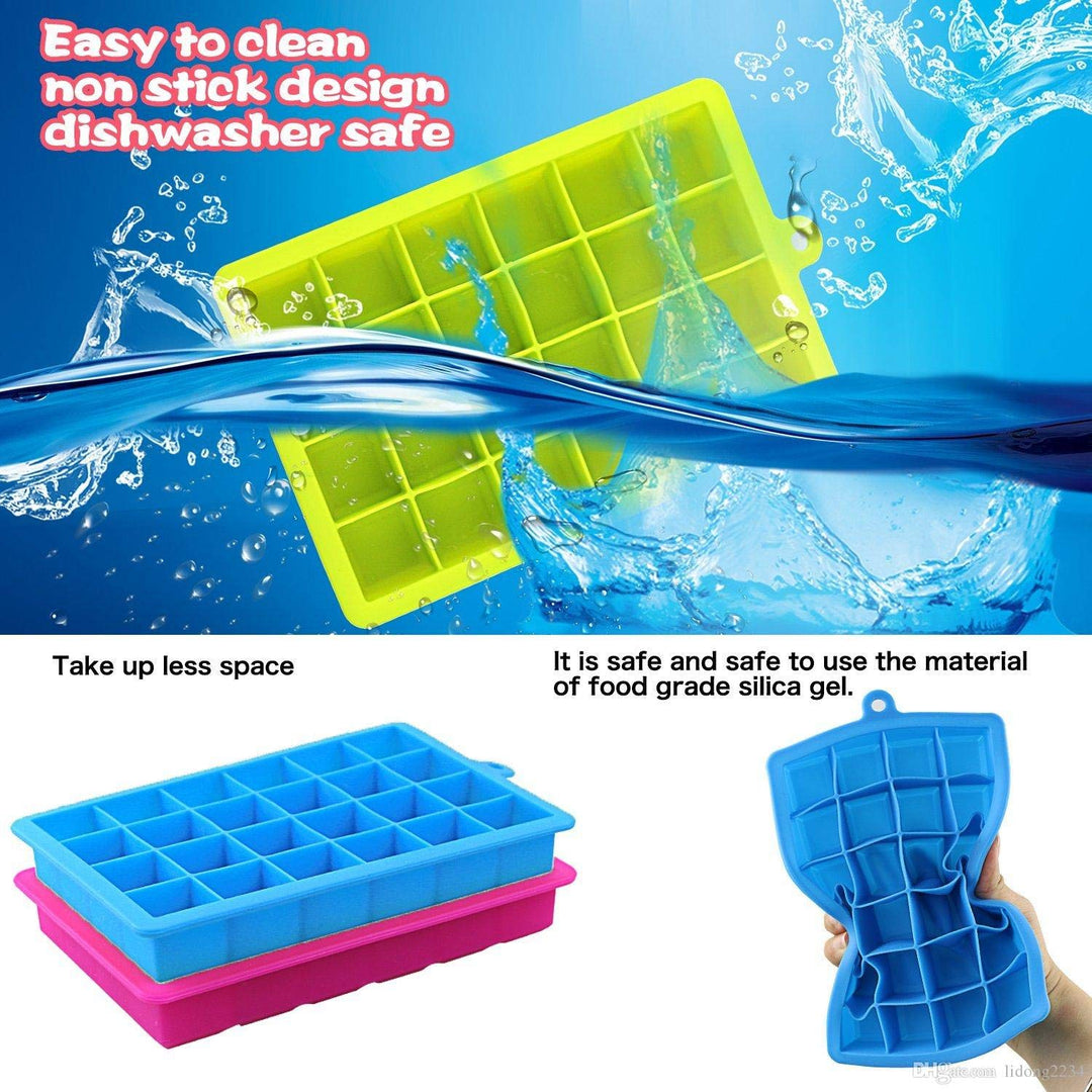 Splendid 24 Ice Cube Hot Silicone Freeze Mold Bar Pudding Jelly Chocolate Maker Mold Box Cold Drinking