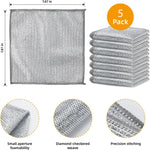Load image into Gallery viewer, CHEAPERZONE 5 Pack Non Scratch Dish Wash Cloth &amp; 2 Gaps Cleaning Brush, Multipurpose Wire Dishwashing Rags for Wet and Dry, Easy Rinsing, Reusable, Mesh Wire Cloth for Kitchen, Sinks, Pots, Pans
